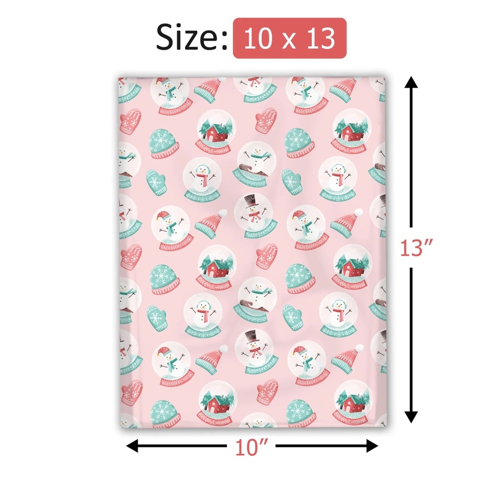 Christmas Snow globes Poly Mailers 10x13 Pack of 25 - Picture 4 of 10